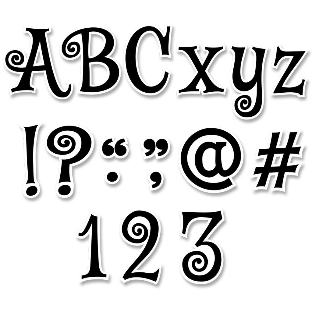 Find The Creative Teaching Press Black Swirl Punch Out Letter Set find-the-creative-teaching-press-black-swirl-punch-out-letter-set